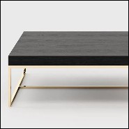 Coffee table in gold finish with ebony finish top 174-Portland