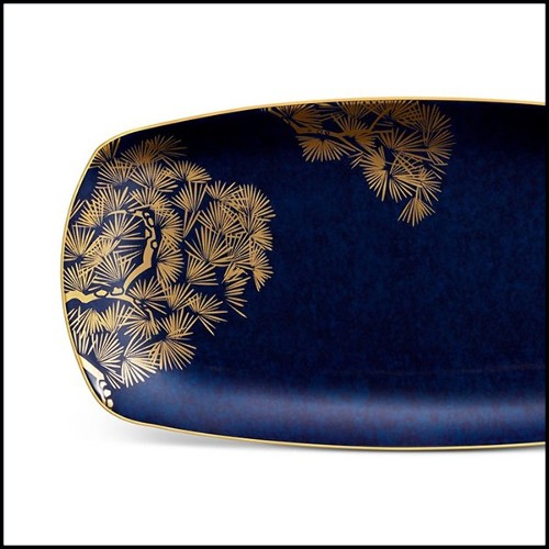 Tray in hand painted porcelainwith 24k gold 172-Sendai