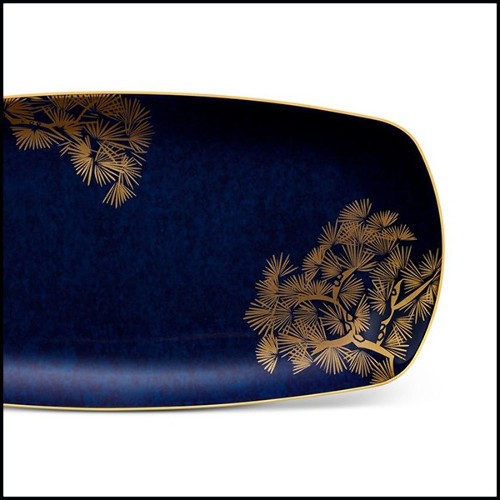 Tray in hand painted porcelainwith 24k gold 172-Sendai