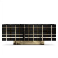 Sideboard in solid brass and black mirror 164-Williams