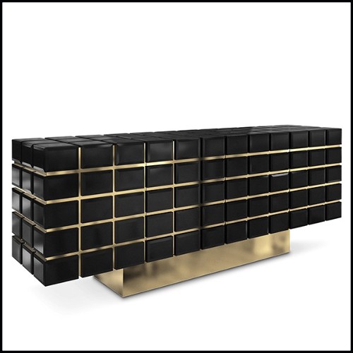 Sideboard in solid brass and black mirror 164-Williams