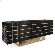 Sideboard in solid brass and black mirror 164-Williams