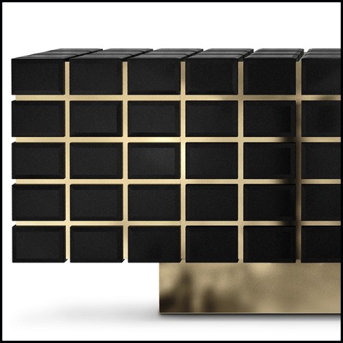 Sideboard in solid brass and black mirror 164-Williams