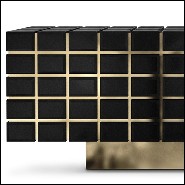 Sideboard in solid brass and black mirror 164-Williams