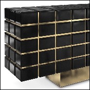 Sideboard in solid brass and black mirror 164-Williams