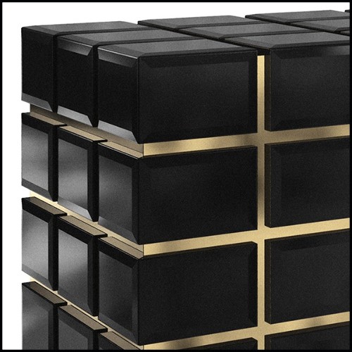 Sideboard in solid brass and black mirror 164-Williams