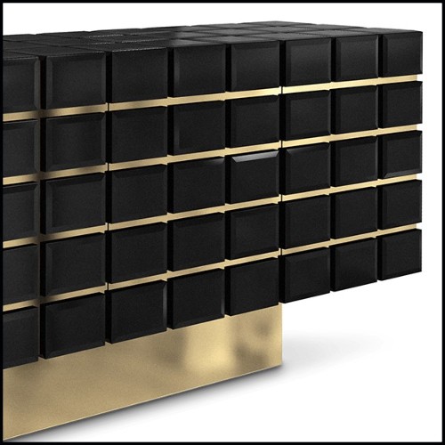 Sideboard in solid brass and black mirror 164-Williams