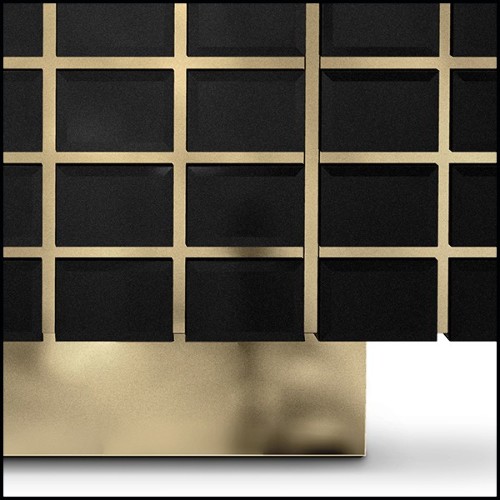Sideboard in solid brass and black mirror 164-Williams