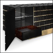 Sideboard in solid brass and black mirror 164-Williams