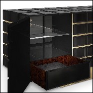 Sideboard in solid brass and black mirror 164-Williams