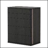 Chest in solid wood blacj ash finish 174-Aroa