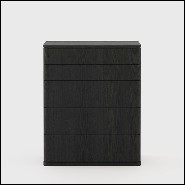 Commode en bois massif finition frêne noir 174-Aroa