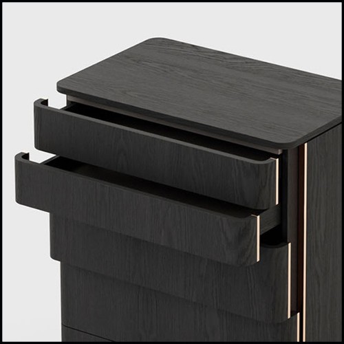 Chest in solid wood blacj ash finish 174-Aroa