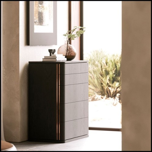 Chest in solid wood blacj ash finish 174-Aroa