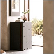 Commode en bois massif finition frêne noir 174-Aroa