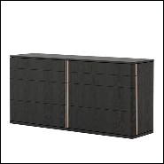 Commode en bois massif finition frêne noir 74-Aroa Large