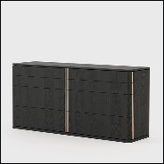 Commode en bois massif finition frêne noir 74-Aroa Large