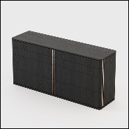 Commode en bois massif finition frêne noir 74-Aroa Large