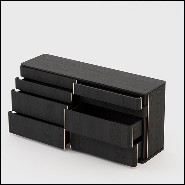 Commode en bois massif finition frêne noir 74-Aroa Large