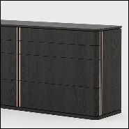 Commode en bois massif finition frêne noir 74-Aroa Large