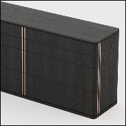 Commode en bois massif finition frêne noir 74-Aroa Large