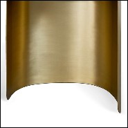 Side Table in aged finish with travertine 157-Curved Brass