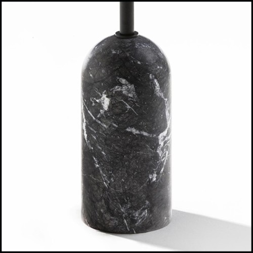 Side table in marble and metal and solid walnut 163-Stelle Oval