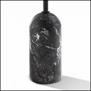 Side table in marble and metal and solid walnut 163-Stelle Oval