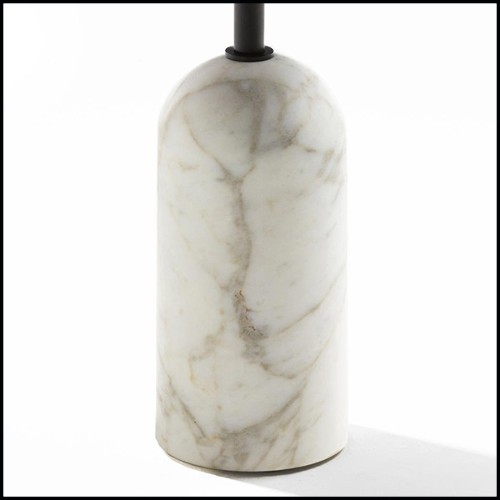 Side Table round in marble with metal and solid walnut 163-Stelle Round