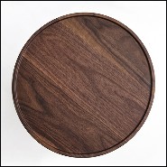 Table d'appoint ronde en marbre avec métal et noyer 163-Stelle Round