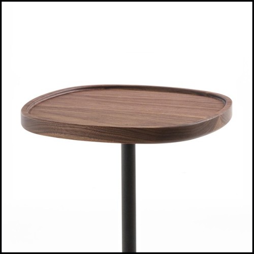 Side Table with marble and metal and with solid walnut 163-Stelle