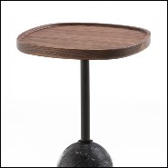 Side Table with marble and metal and with solid walnut 163-Stelle