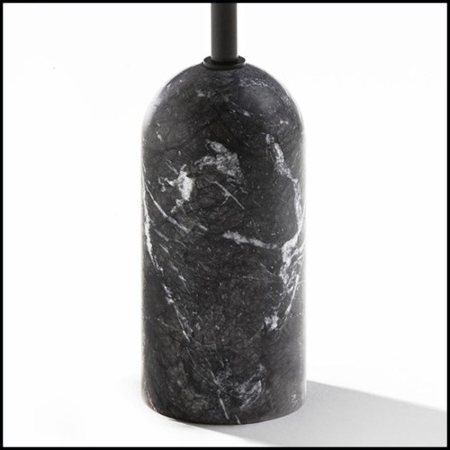 Table d'appoint carrée en marbre et métal avec noyer massif 163-Stelle Square