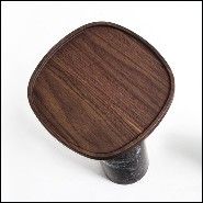 Side Table with marble and metal and with solid walnut 163-Stelle