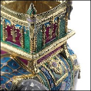 Sculpture Eléphant en porcelaine et or 24k 196-Green Elephant