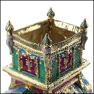 Sculpture Eléphant en porcelaine et or 24k 196-Green Elephant