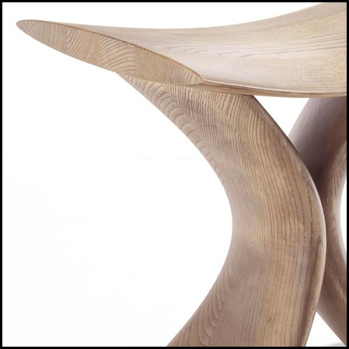 Tabouret en frêne massif finition naturel 163-Aman Natura