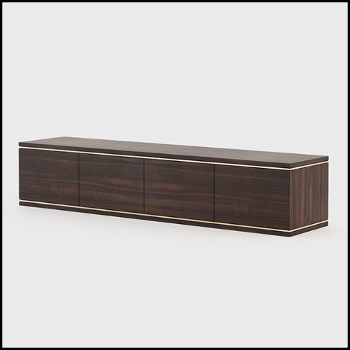 Sideboard in eucalyptus wood and polished stainless steel 174-Aroa TV