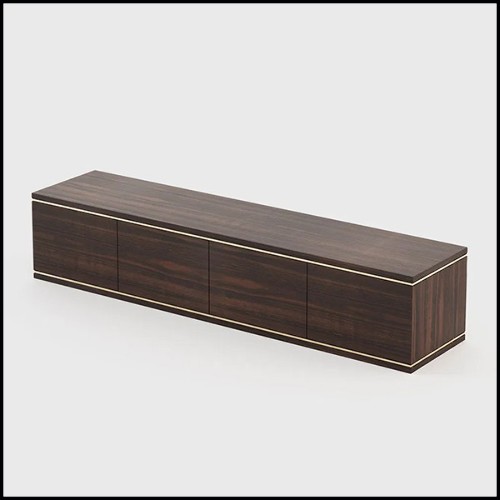 Sideboard in eucalyptus wood and polished stainless steel 174-Aroa TV