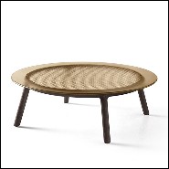 Coffee Table with cane pattern on amber glass 146-Cane Amber