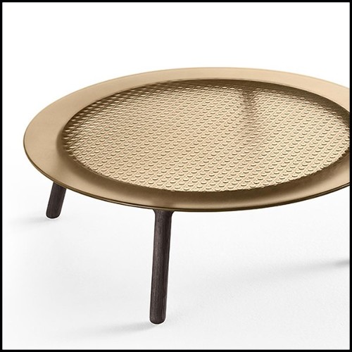 Coffee Table with cane pattern on amber glass 146-Cane Amber