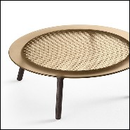 Coffee Table with cane pattern on amber glass 146-Cane Amber