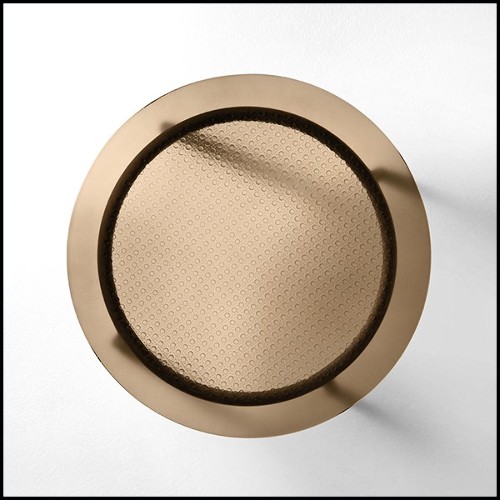 Coffee Table with cane pattern on amber glass 146-Cane Amber