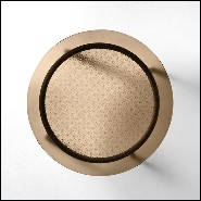 Coffee Table with cane pattern on amber glass 146-Cane Amber