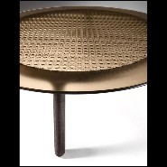 Coffee Table with cane pattern on amber glass 146-Cane Amber