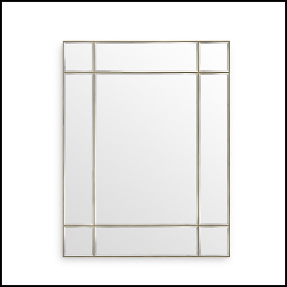 Mirror window-shaped in vintage brass finish 24-Beaumont XL