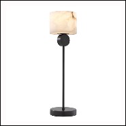 Table Lamp bronze highlight and alabaster 24-Etruscan