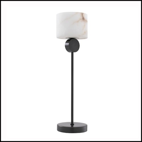 Table Lamp bronze highlight and alabaster 24-Etruscan