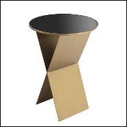 Table d'appoint forme de X et verre noir 24-Fitch L