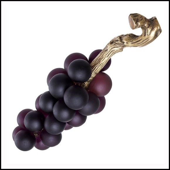 Décoration grappe de raisins en verre violet et laiton 24-French Grapes